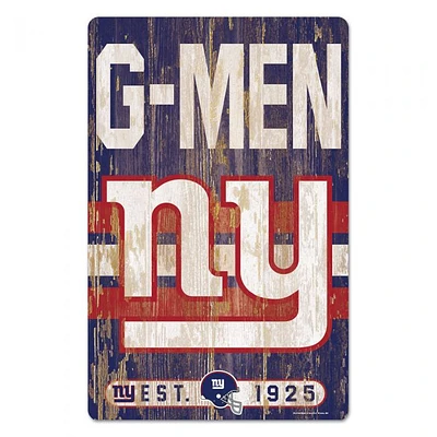New York Giants Slogan Wood Sign 11" x 17" 1/4" Thick
