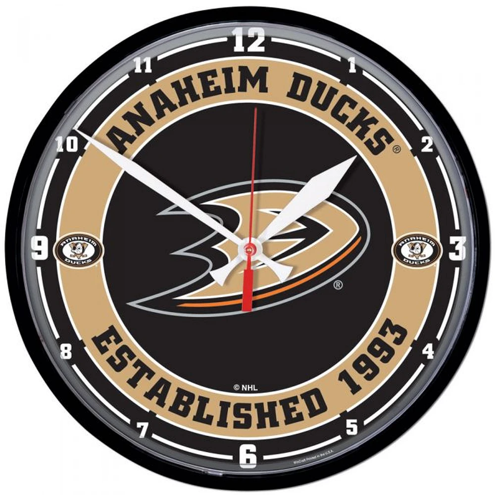 Anaheim Ducks Round Wall Clock 12.75"