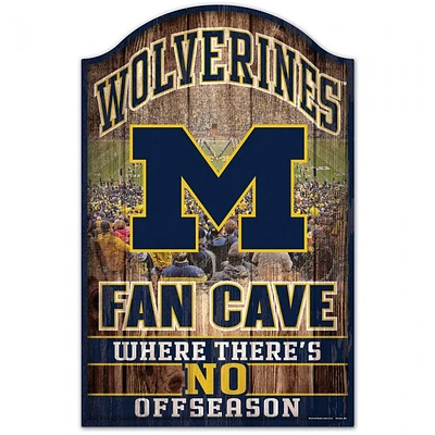 Michigan Wolverines Fan Cave Wood Sign 11" x 17" 1/4" Thick