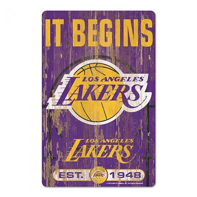 Los Angeles Lakers Slogan Wood Sign 11" x 17" 1/4" Thick