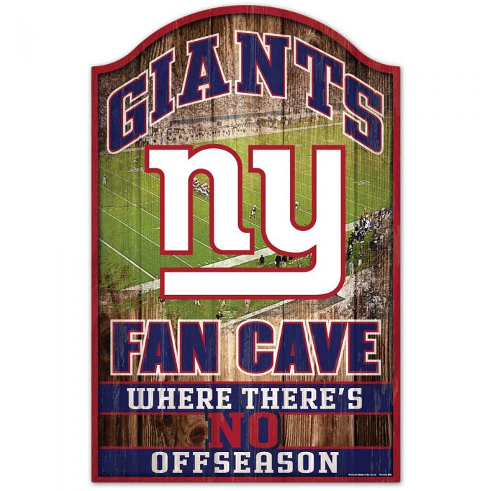 New York Giants Fan Cave Wood Sign 11" x 17" 1/4" Thick