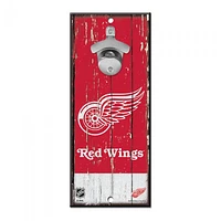Detroit Red Wings Bottle Opener Sign 5" x 11"