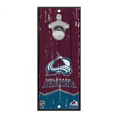 Colorado Avalanche Bottle Opener Sign 5" x 11"