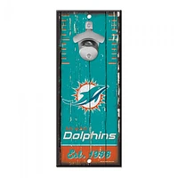 Miami Dolphins Bottle Opener Sign 5" x 11"