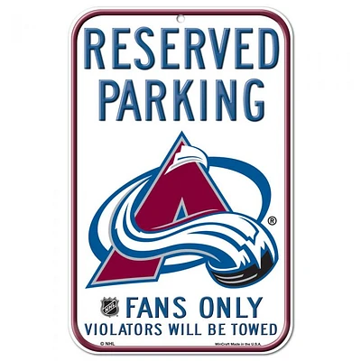 Colorado Avalanche Plastic Sign 11" x 17"