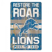 Detroit Lions Slogan Wood Sign 11" x 17" 1/4" Thick