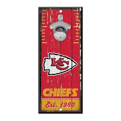 Kansas City Chiefs Bottle Opener Sign 5" x 11