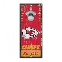 Kansas City Chiefs Bottle Opener Sign 5" x 11