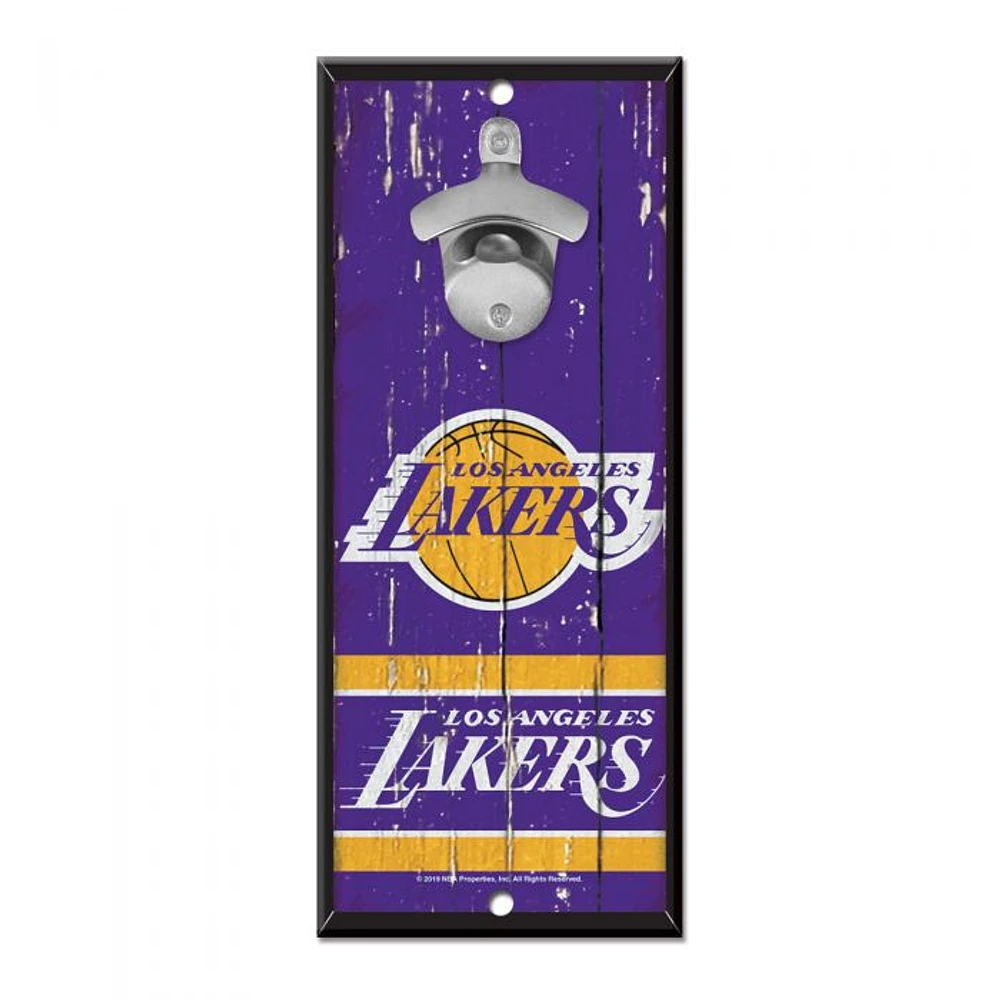 Los Angeles Lakers Bottle Opener Sign 5" x 11"