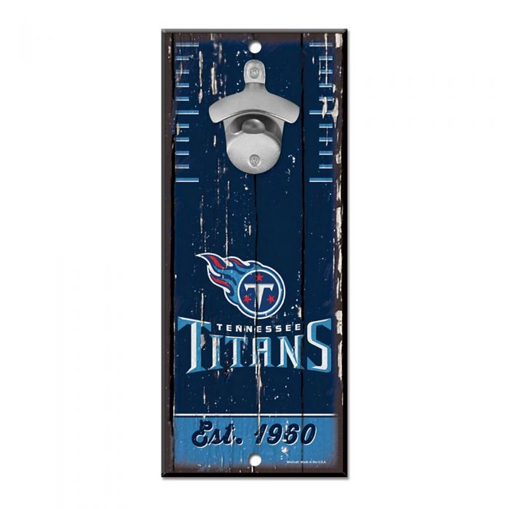Tennessee Titans Bottle Opener Sign 5" x 11"