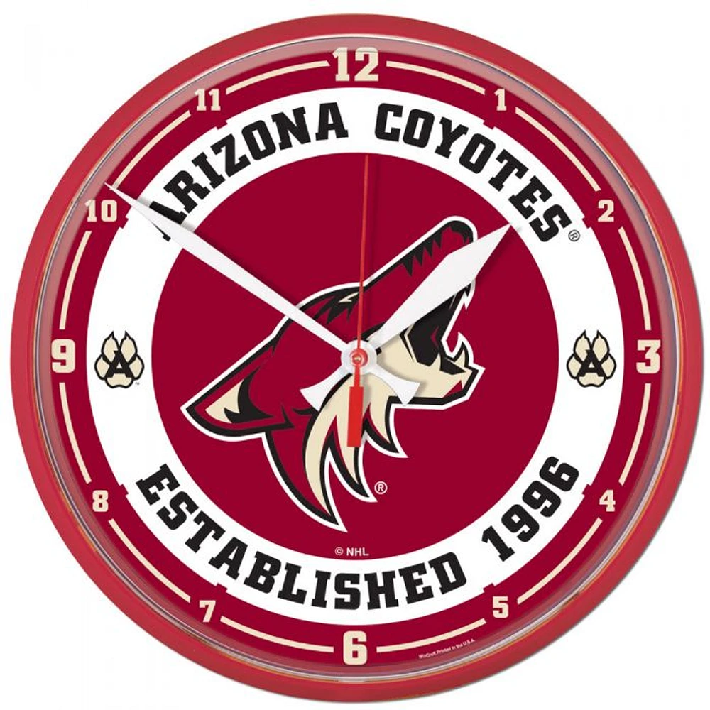 Arizona Coyotes Round Wall Clock 12.75"