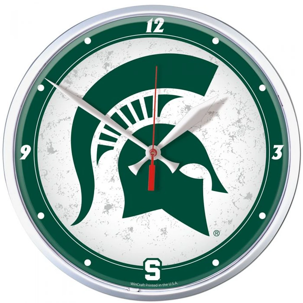 Michigan State Spartans Round Wall Clock 12.75"