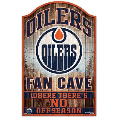 Edmonton Oilers Fan Cave Wood Sign 11" x 17" 1/4" Thick