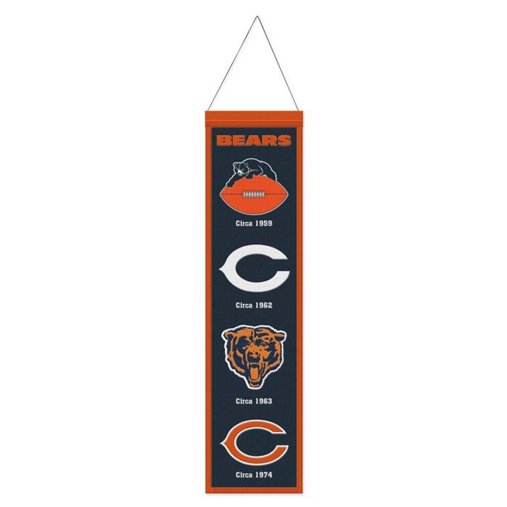 Chicago Bears Evolution Wool Banner 8" x 32"