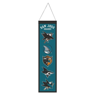 San Jose Sharks Evolution Wool Banner 8" x 32"