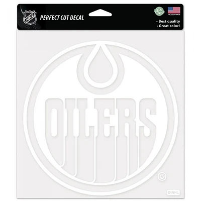 Edmonton Oilers Perfect Cut White Decal 8" x 8"