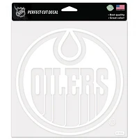 Edmonton Oilers Perfect Cut White Decal 8" x 8"