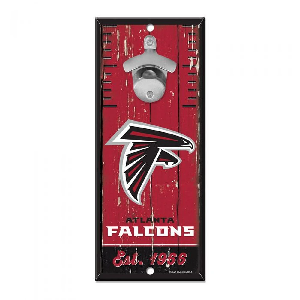 Atlanta Falcons Bottle Opener Sign 5" x 11"