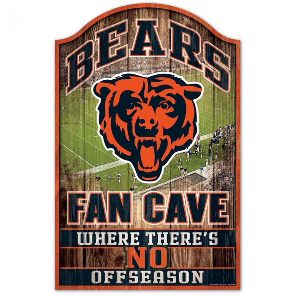Chicago Bears Fan Cave Wood Sign 11" x 17" 1/4" Thick