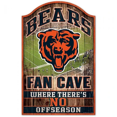 Chicago Bears Fan Cave Wood Sign 11" x 17" 1/4" Thick
