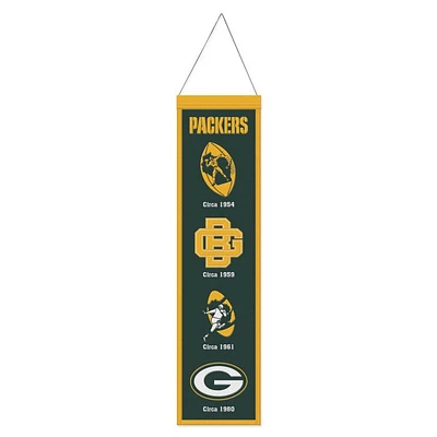 Green Bay Packers Evolution Wool Banner 8" x 32"