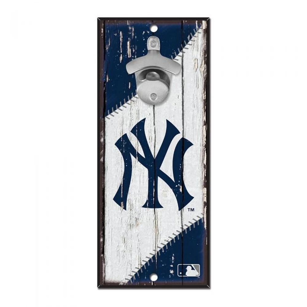 New York Yankees Bottle Opener Sign 5" x 11"