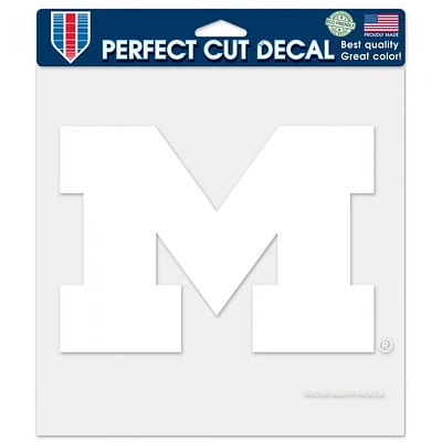 Michigan Wolverines Perfect Cut White Decal 8" x 8"