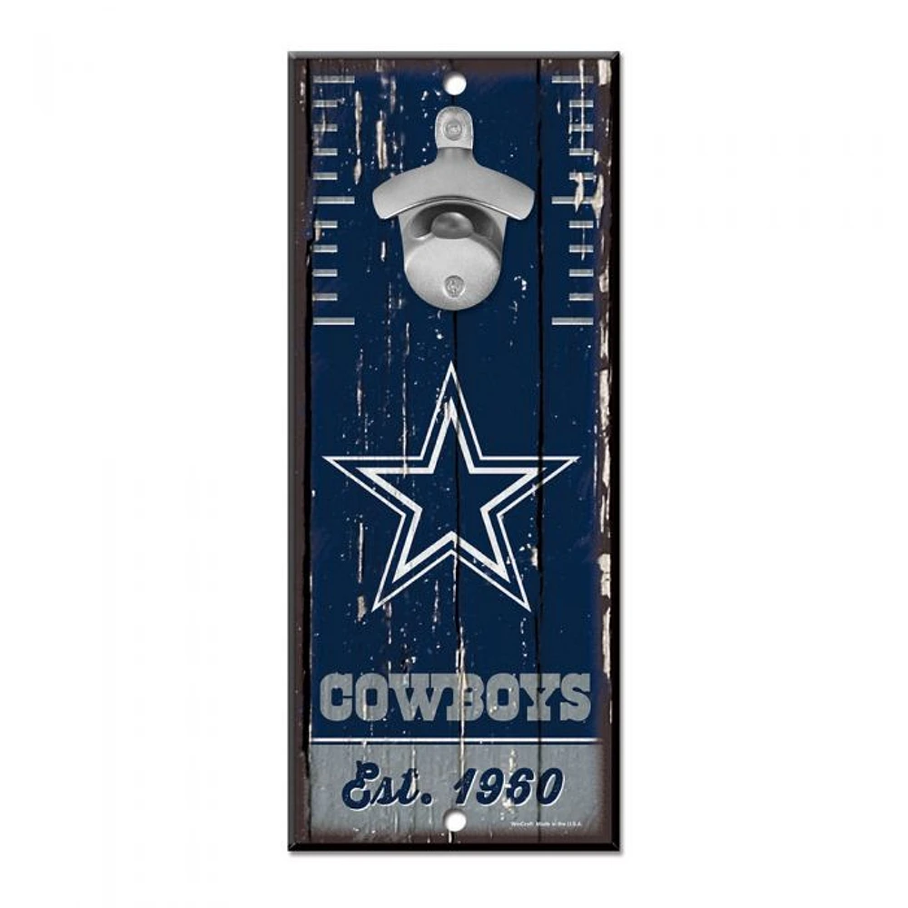 Dallas Cowboys Bottle Opener Sign 5" x 11"