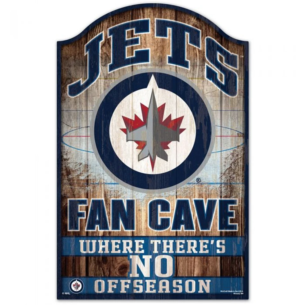 Winnipeg Jets Fan Cave Wood Sign 11" x 17" 1/4" Thick