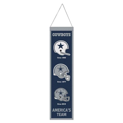 Dallas Cowboys Evolution Wool Banner 8" x 32"