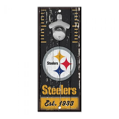 Pittsburgh Steelers Bottle Opener Sign 5" x 11"