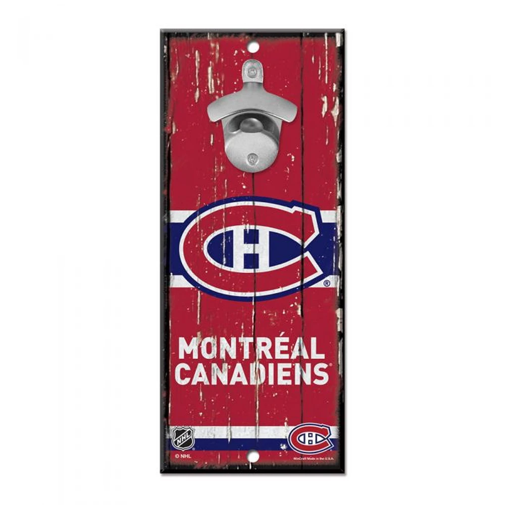 Montreal Canadiens Bottle Opener Sign 5" x 11"