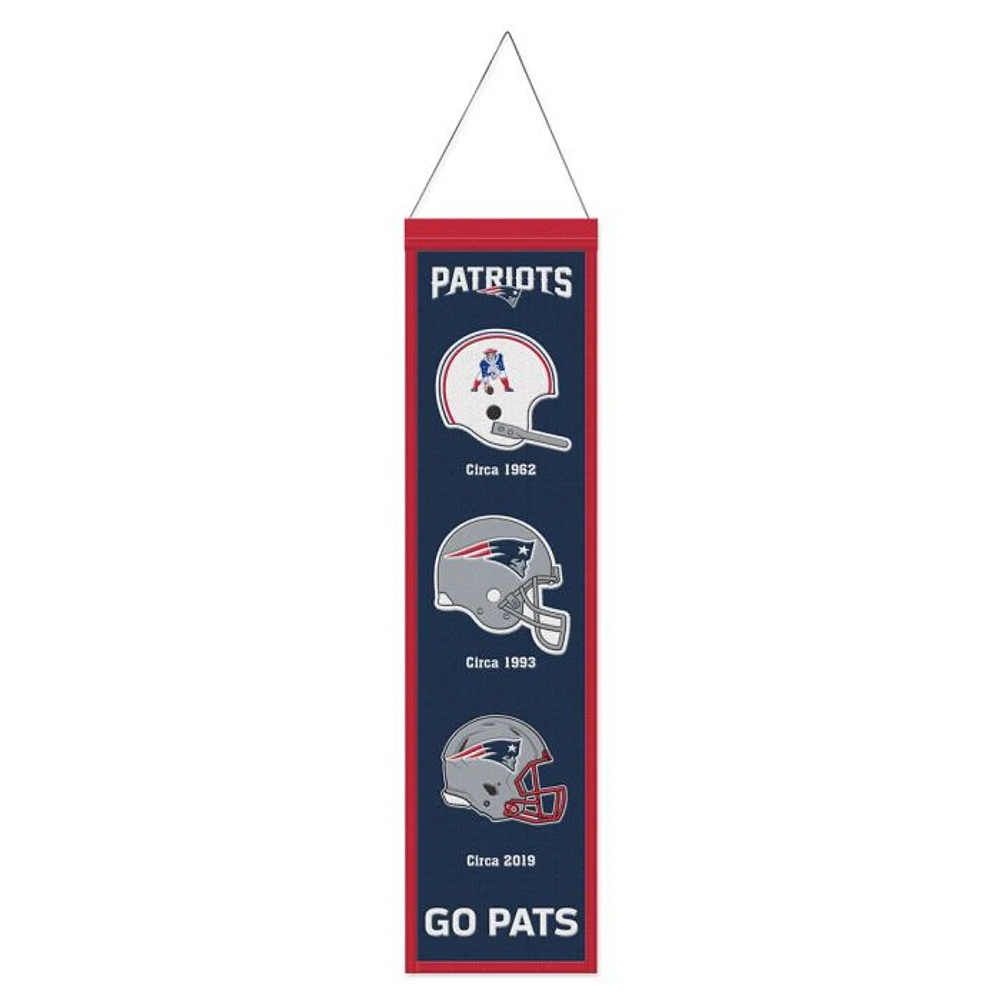 New England Patriots Evolution Wool Banner 8" x 32"