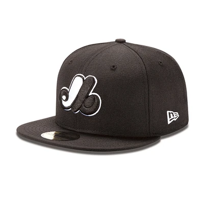 Montreal Expos Black with White Outline 59Fifty