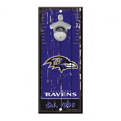 Baltimore Ravens Bottle Opener Sign 5" x 11"