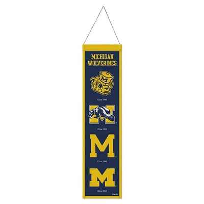 Michigan Wolverines College Vault Evolution Wool Banner 8" x 32"