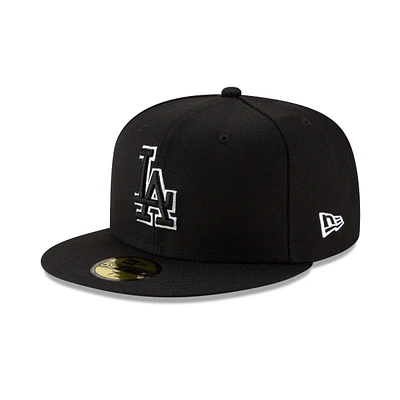 Los Angeles Dodgers Black with White Outline 59Fifty