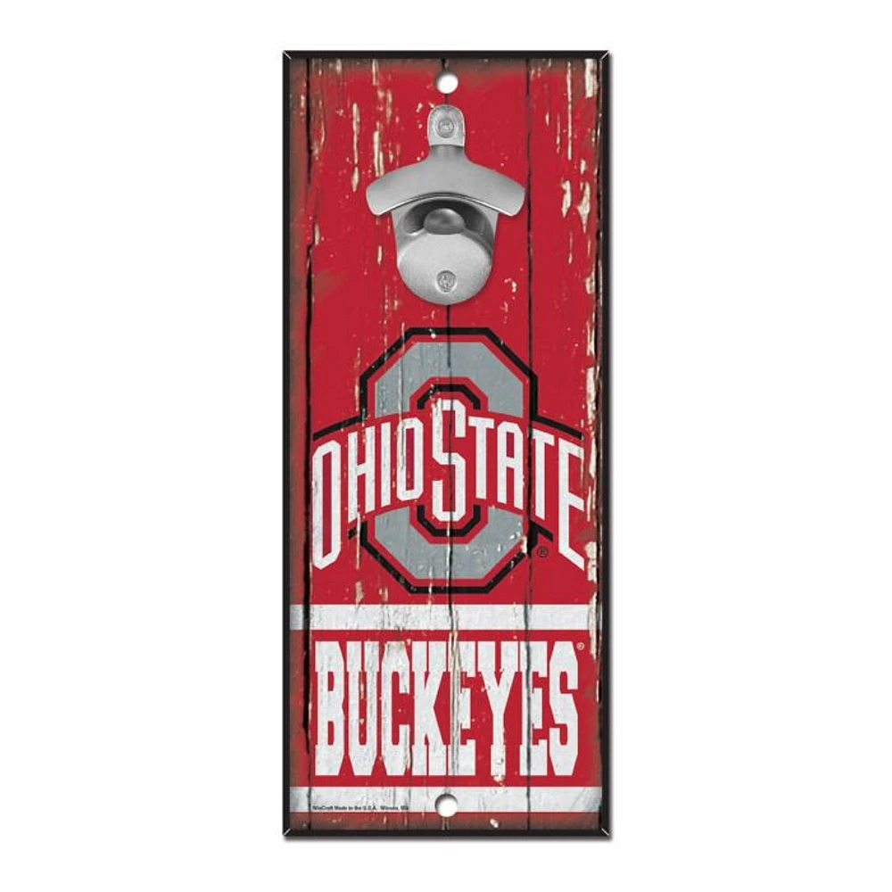 Ohio State Buckeyes Bottle Opener Sign 5" x 11"