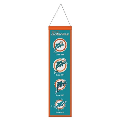 Miami Dolphins Evolution Wool Banner 8" x 32"
