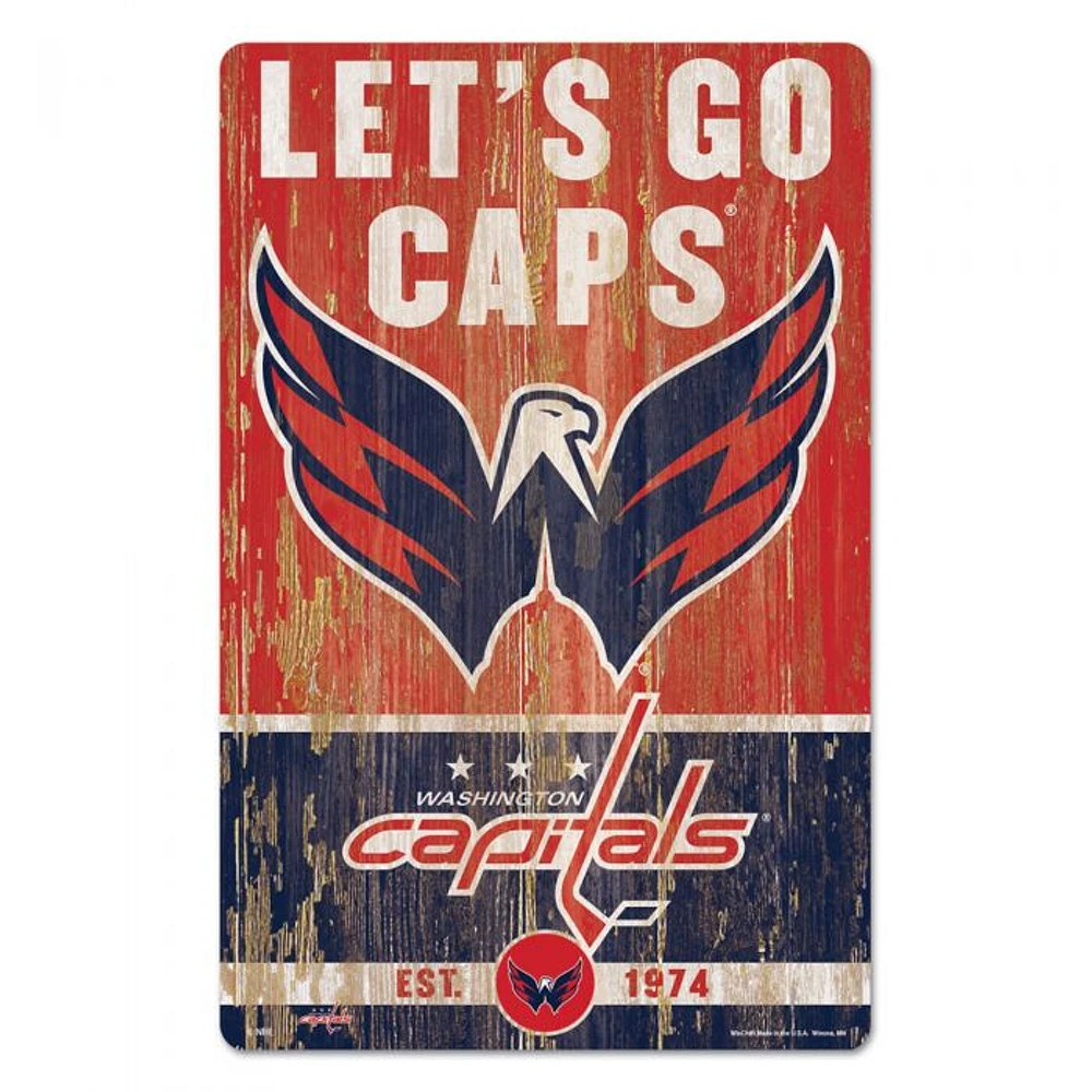 Washington Capitals Slogan Wood Sign 11" x 17" 1/4" Thick