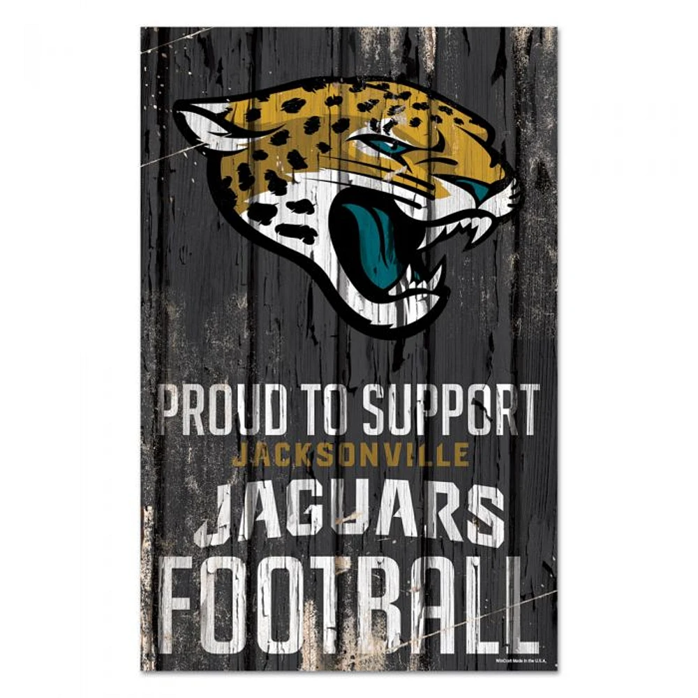 Jacksonville Jaguars Proud Wood Sign 11" x 17" 1/4" Thick