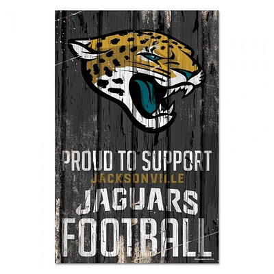 Jacksonville Jaguars Proud Wood Sign 11" x 17" 1/4" Thick