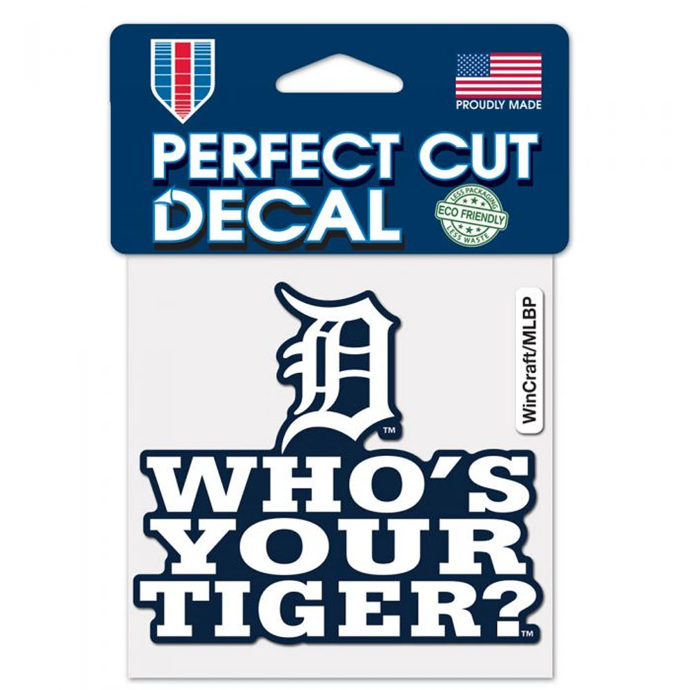Detroit Tigers Slogan Perfect Cut Colour Decal 4" x 4