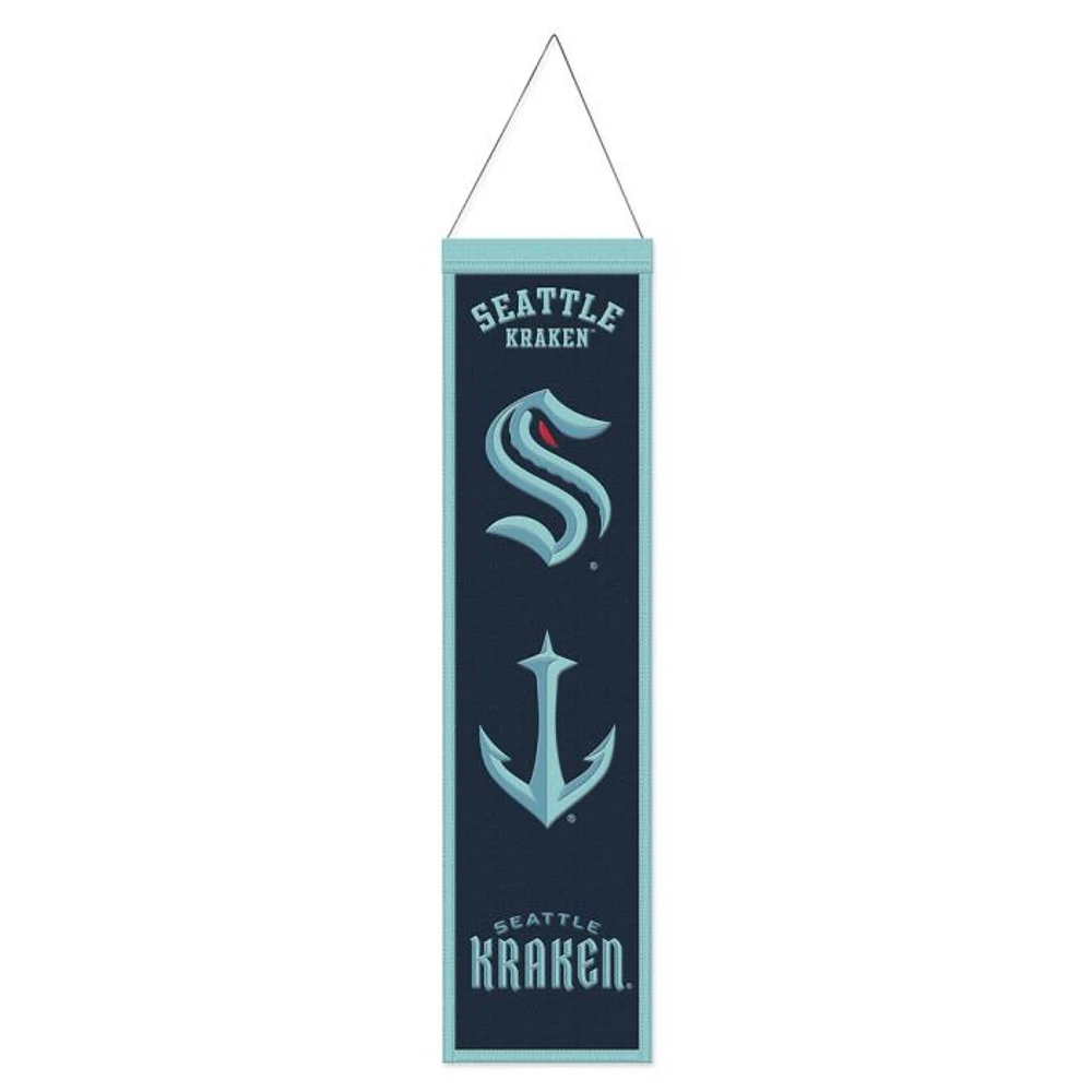 Seattle Kraken Evolution Wool Banner 8" x 32"