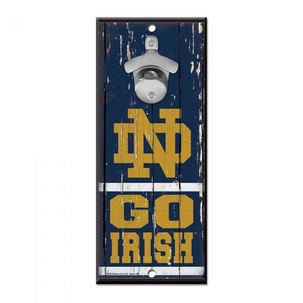 Notre Dame Fighting Irish Bottle Opener Sign 5" x 11"