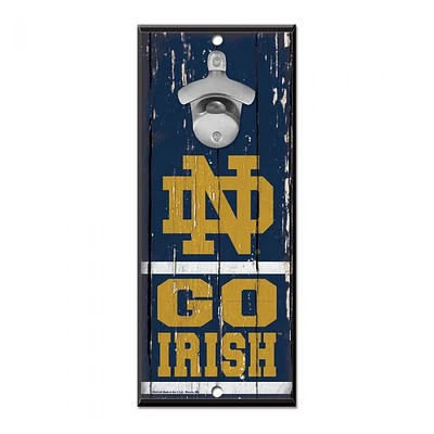Notre Dame Fighting Irish Bottle Opener Sign 5" x 11"