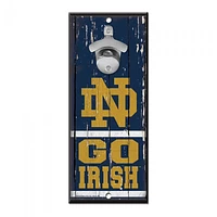 Notre Dame Fighting Irish Bottle Opener Sign 5" x 11"