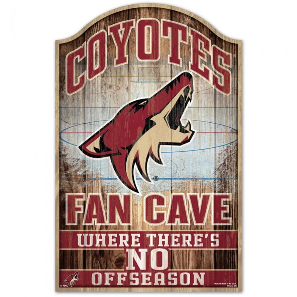 Arizona Coyotes Fan Cave Wood Sign 11" x 17" 1/4" Thick