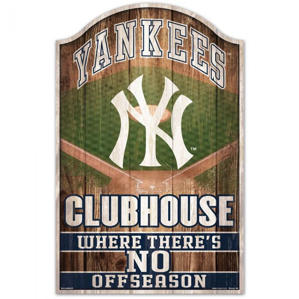 New York Yankees Fan Cave Wood Sign 11" x 17" 1/4" Thick