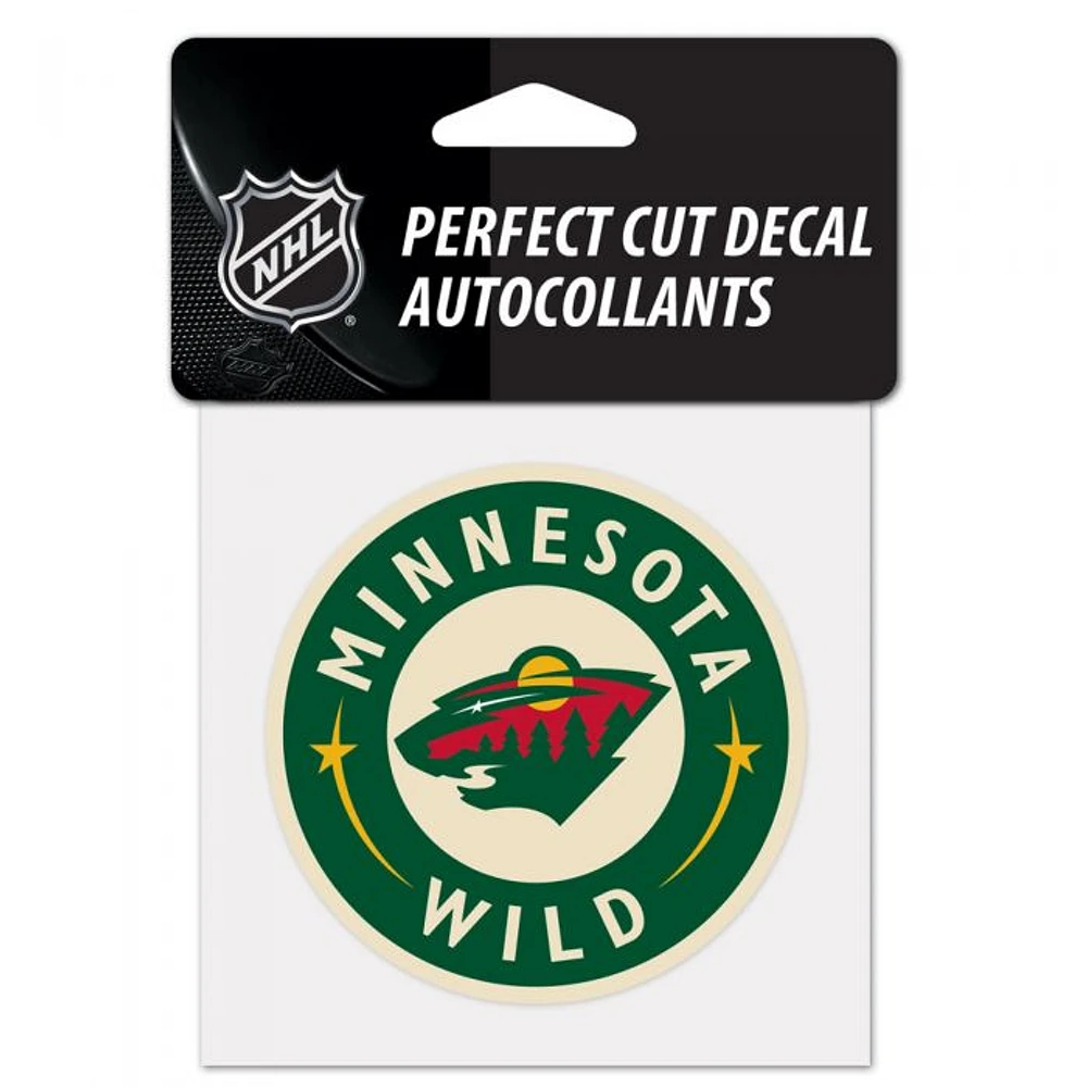 Minnesota Wild Round Perfect Cut Colour Decal 4" x 4"